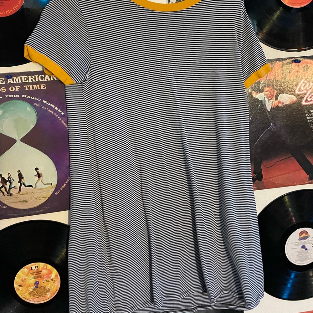 striped t-shirt dress